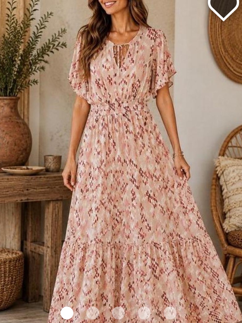 Knox Rose Blush and Rose Print Maxi Dress